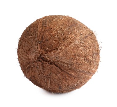 Fresh ripe whole coconut isolated on white