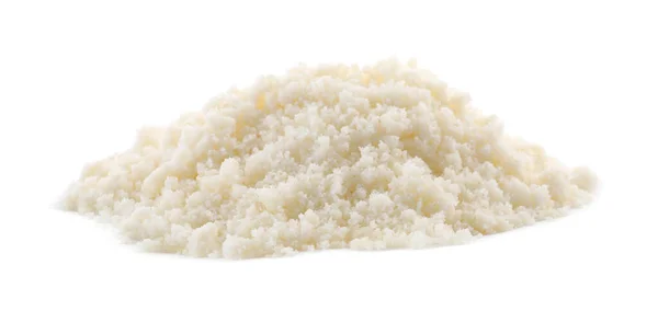 Pile Grated Parmesan Cheese Isolated White — Stockfoto