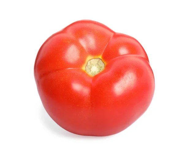 Whole Ripe Red Tomato Isolated White — Φωτογραφία Αρχείου