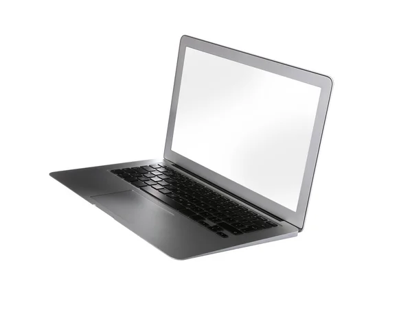 Laptop Moderno Com Tela Branco Isolado Branco — Fotografia de Stock