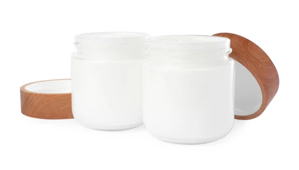 Jars Face Cream Isolated White —  Fotos de Stock