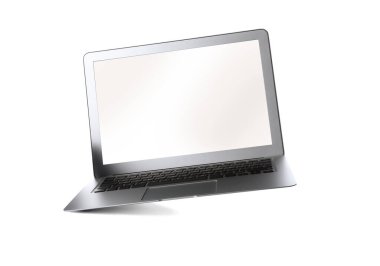 boş bir ekran üzerinde beyaz izole ile modern dizüstü bilgisayar