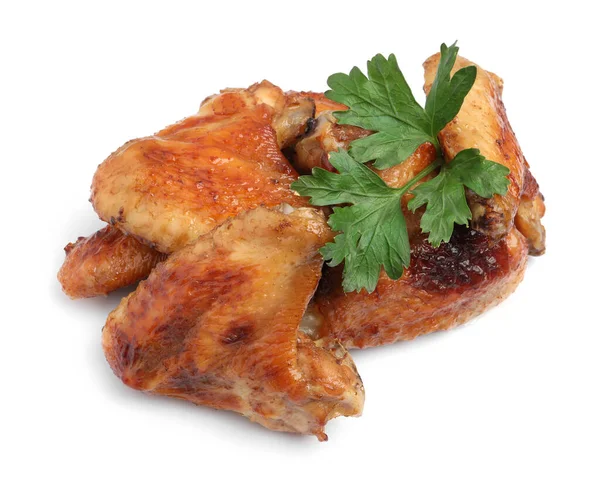 Delicious Fried Chicken Wings Isolated White Background — Φωτογραφία Αρχείου