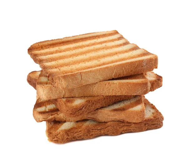 Slices Delicious Toasted White Background — Foto Stock