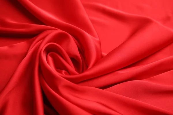 Texture Delicate Red Silk Background Closeup — Stock Photo, Image