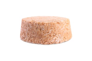Solid shampoo bar isolated on white. Hair care