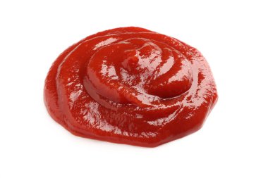 Tasty ketchup isolated on white. Delicious sauce