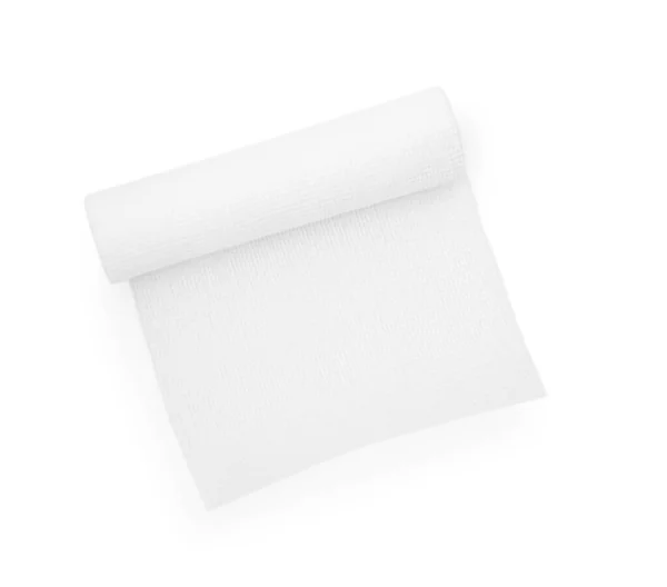 Medical Gauze Bandage Isolated White Top View — Fotografia de Stock