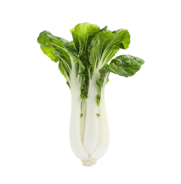 Fresh Green Pak Choy Cabbage Isolated White Top View — 스톡 사진