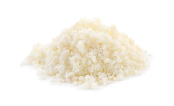 Pile Grated Parmesan Cheese Isolated White — 스톡 사진