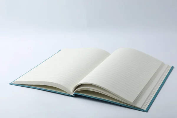 Stylish Open Notebook Blank Sheets Isolated White — Stock Photo, Image