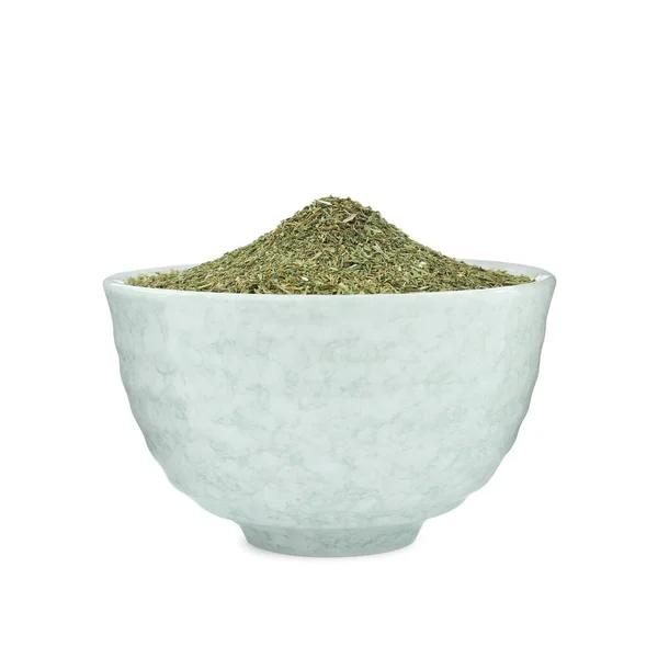 Bowl Aromatic Dry Dill White Background — Foto de Stock