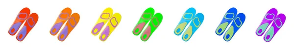 Set Colorful Orthopedic Insoles White Background Top View Banner Design — Stockfoto