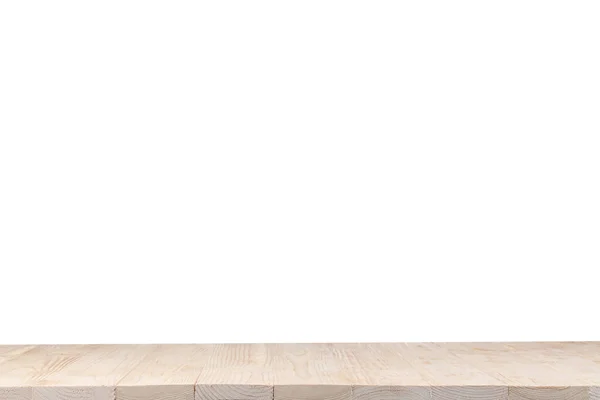 Empty Clean Wooden Surface Isolated White — Stock fotografie
