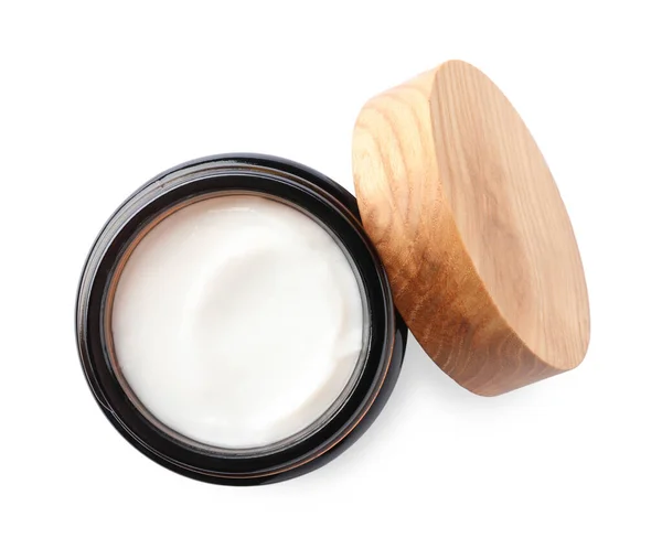 Jar Face Cream Isolated White Top View — Foto de Stock