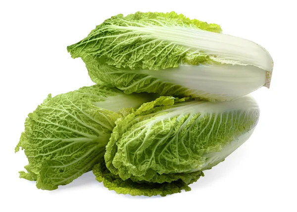Fresh Tasty Chinese Cabbages White Background — Zdjęcie stockowe