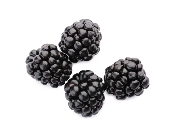 Tasty Ripe Blackberries White Background Top View — Stock Photo, Image