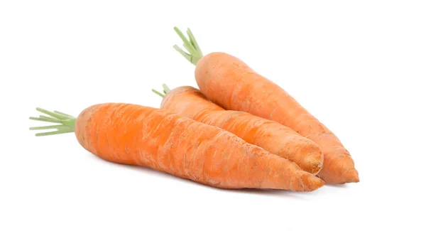 Fresh Ripe Juicy Carrots White Background — Stok Foto