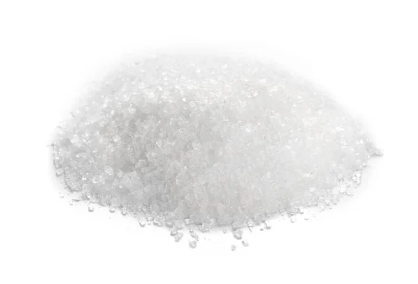 白で隔離されたグラニュー糖の山 — ストック写真