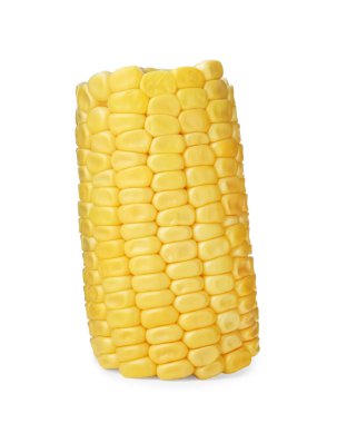 Piece of fresh corncob on white background
