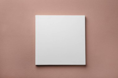 Blank canvas on pale pink wall. Space for design