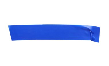 Piece of blue insulating tape isolated on white, top view