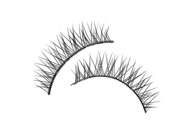 Fake Eyelashes White Background Top View Makeup Product — 图库照片