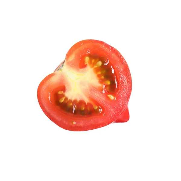 Half Ripe Red Tomato White Background — Stock Fotó