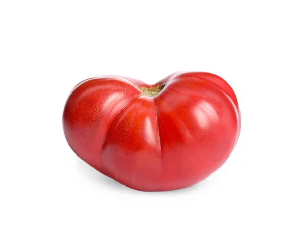 Whole Ripe Red Tomato Isolated White — Zdjęcie stockowe