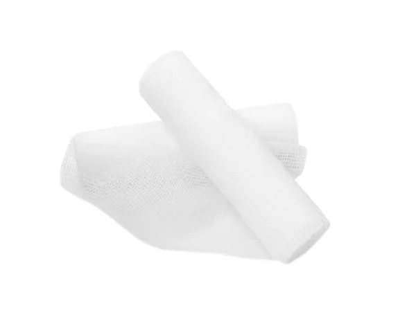 Medical Gauze Bandage Rolls White Background — Fotografia de Stock