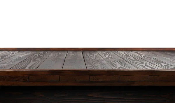 Empty Wooden Surface Isolated White Mockup Design — Stock Photo, Image