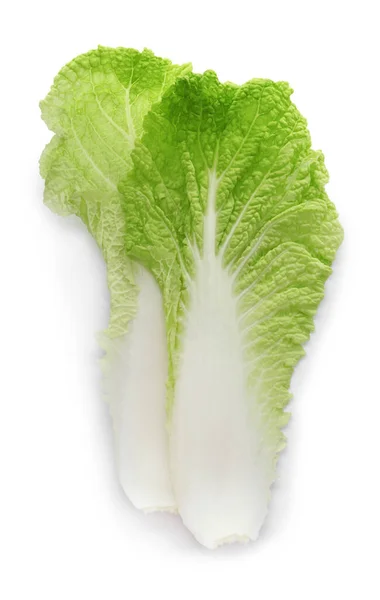 Leaves Chinese Cabbage White Background — Zdjęcie stockowe