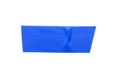 Piece of blue insulating tape isolated on white, top view