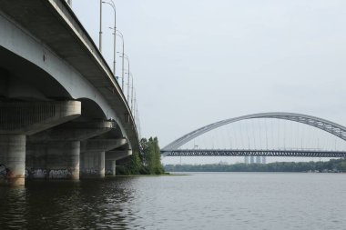 Beautiful view of modern bridge over river