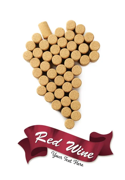 Grape Made Wine Bottle Corks White Background Top View Space — Stockfoto