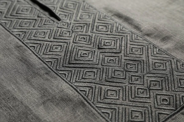 Black Shirt Beautiful Embroidery Design Background Closeup Ukrainian National Clothes — Foto Stock