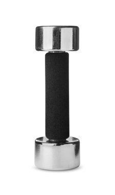 One dumbbell isolated on white. Weight training equipment