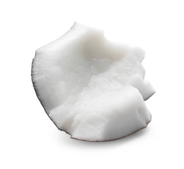 Piece of fresh ripe coconut isolated on white