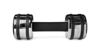 One dumbbell isolated on white. Weight training equipment