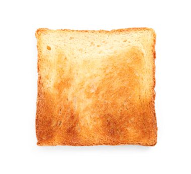 Slice of delicious toasted bread isolated on white
