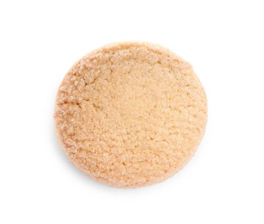 Bir lezzetli şekerli kurabiye, beyaza izole, üst manzara