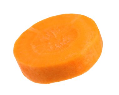 Piece of tasty ripe carrot isolated on white