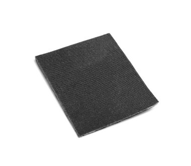 Blank stylish clothing label isolated on white