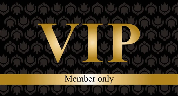 VIP member card design in black and golden colors. Illustration