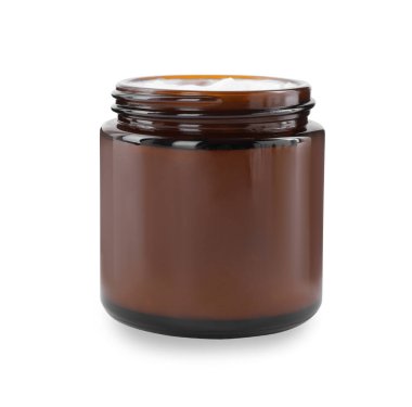 Beyaz arka planda el kremi kavanozu