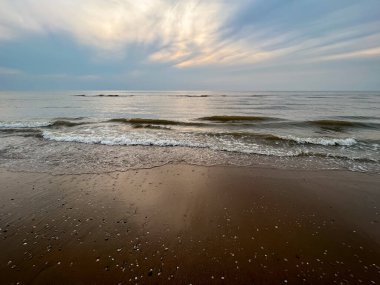 Picturesque view of beautiful sea and cloudy sky