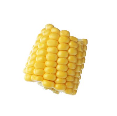 Piece of fresh corncob on white background