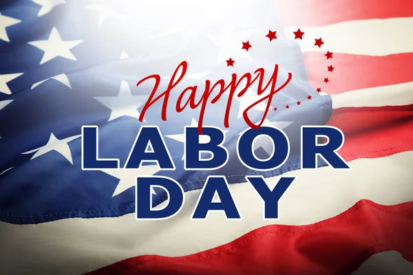 Happy Labor Day American Flag Background Closeup View — стоковое фото