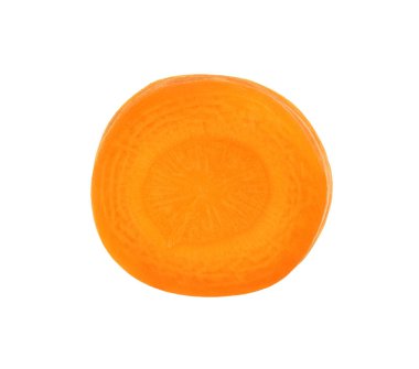 Piece of tasty ripe carrot isolated on white