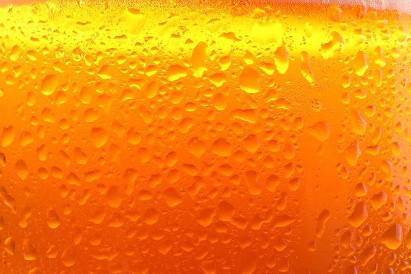 Glass Tasty Cold Beer Condensation Drops Background Closeup — Photo